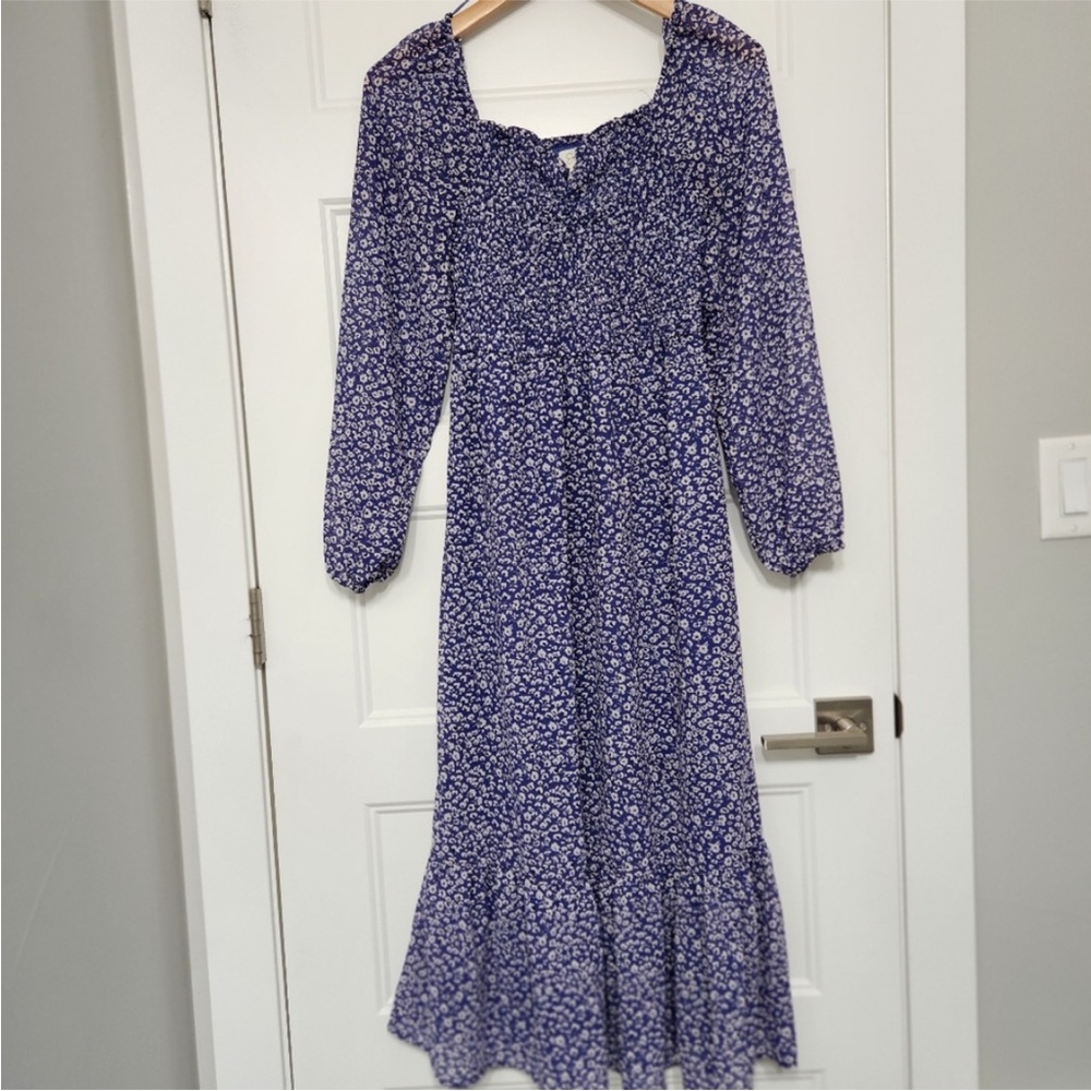 Jessica Simpson Floral Smocked Maxi Dress M